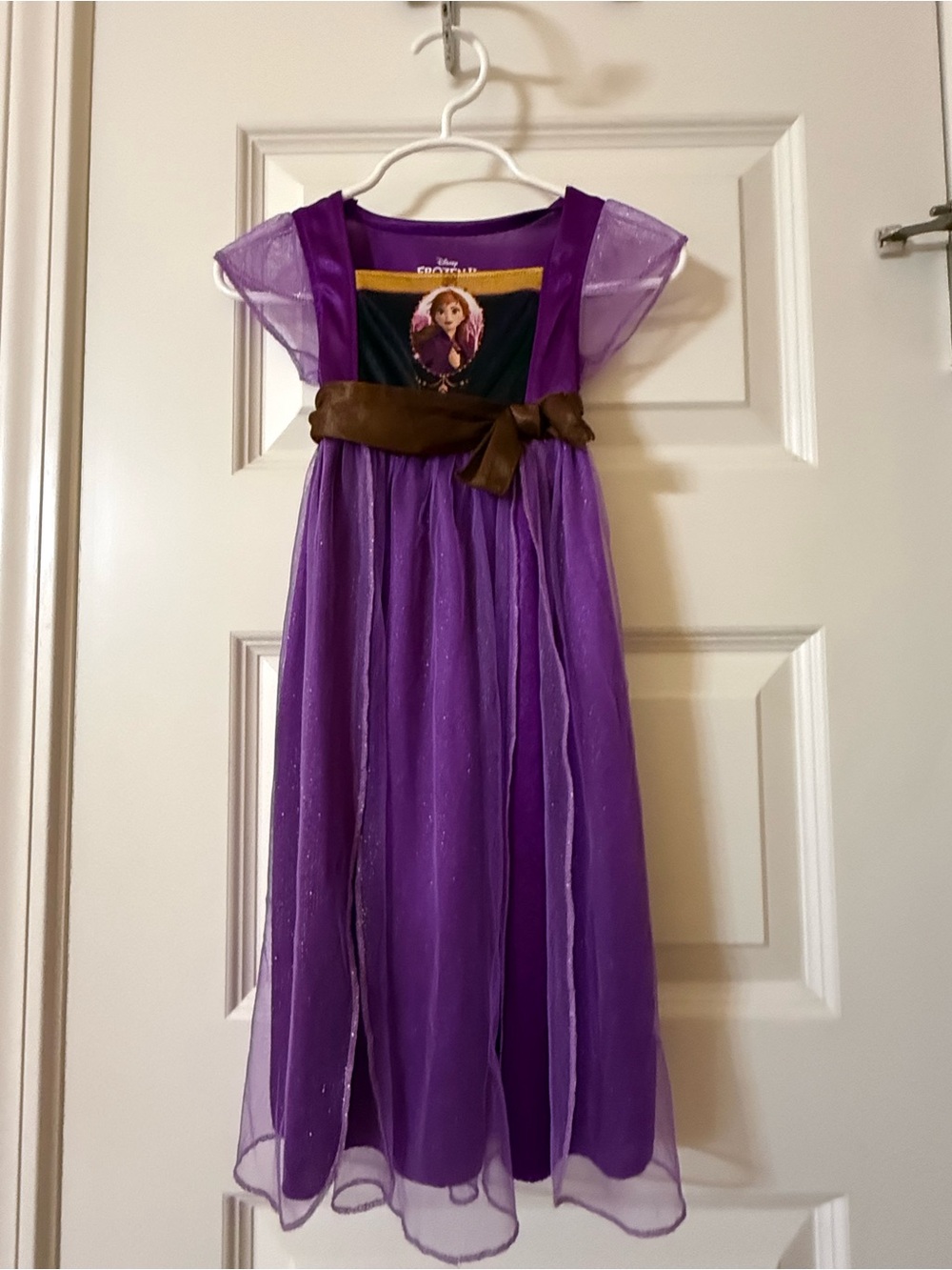 Disney Frozen II Purple Anna Nightgown with Brown Sash